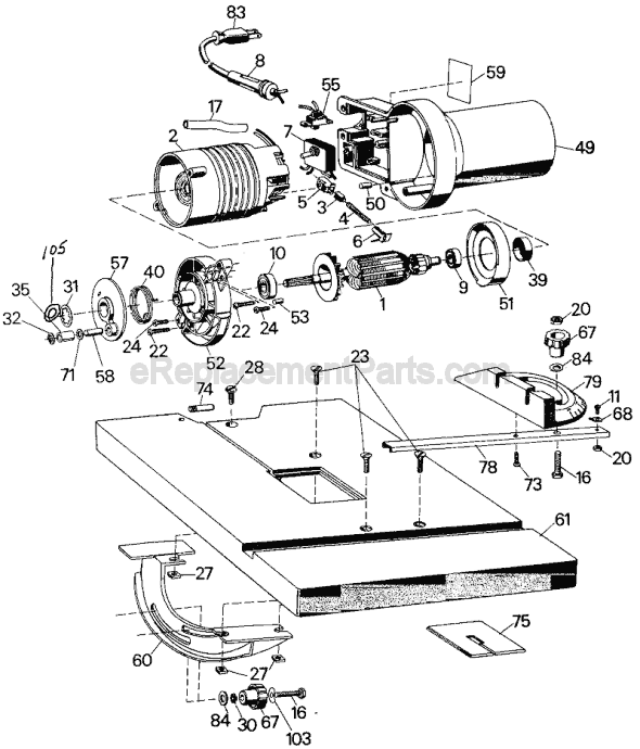 Page B Diagram and Parts List for 9411 Type 2 Black and Decker Band Saw